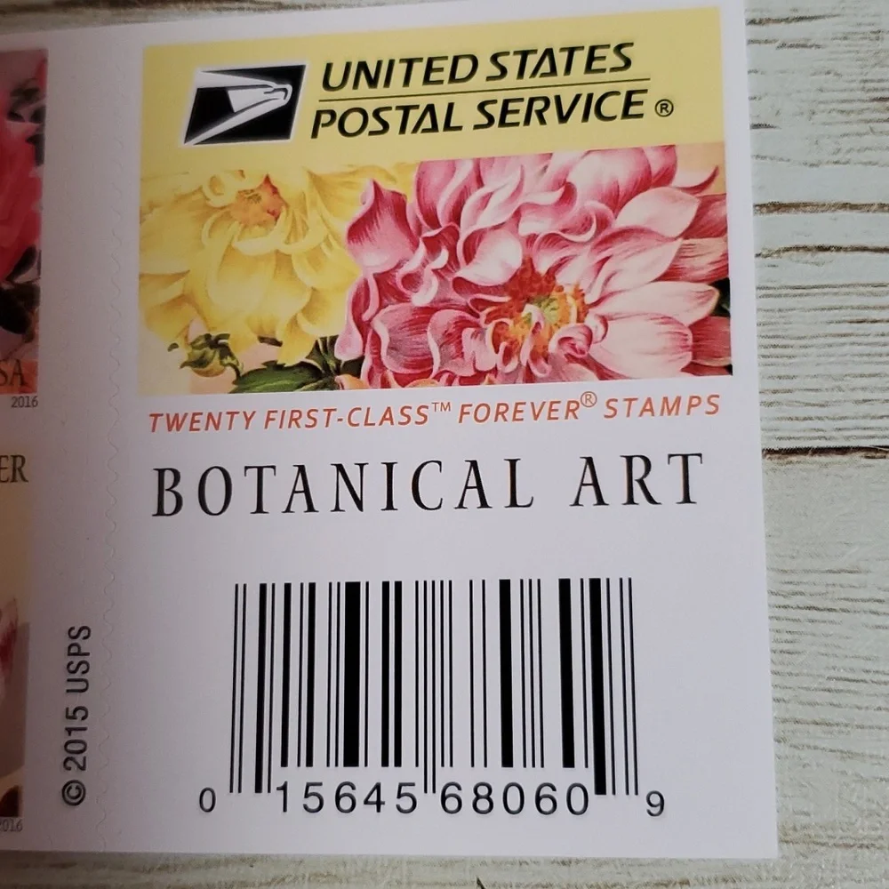 100 Forever Botanical Art 2016‎ USPS Postage Stamps Wedding Invitations Flowers